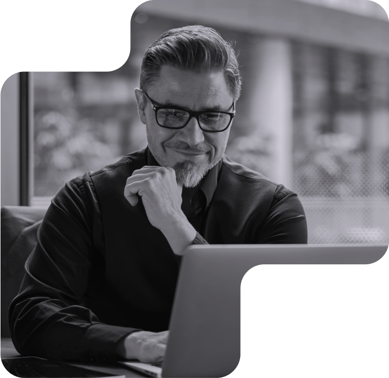 Professional working at computer